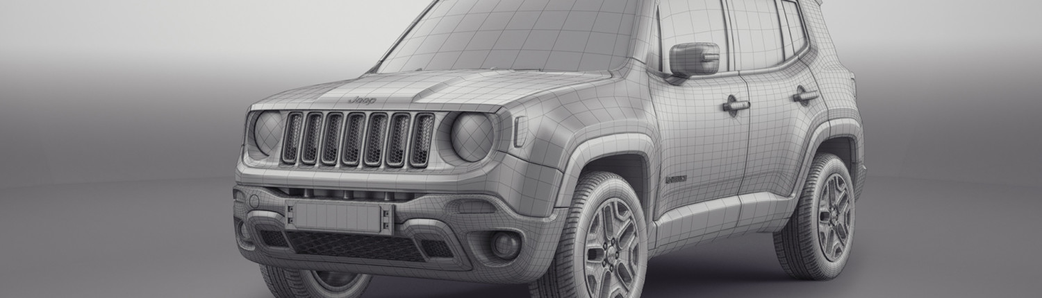 Jeep Renegade 2015 - wireframe render